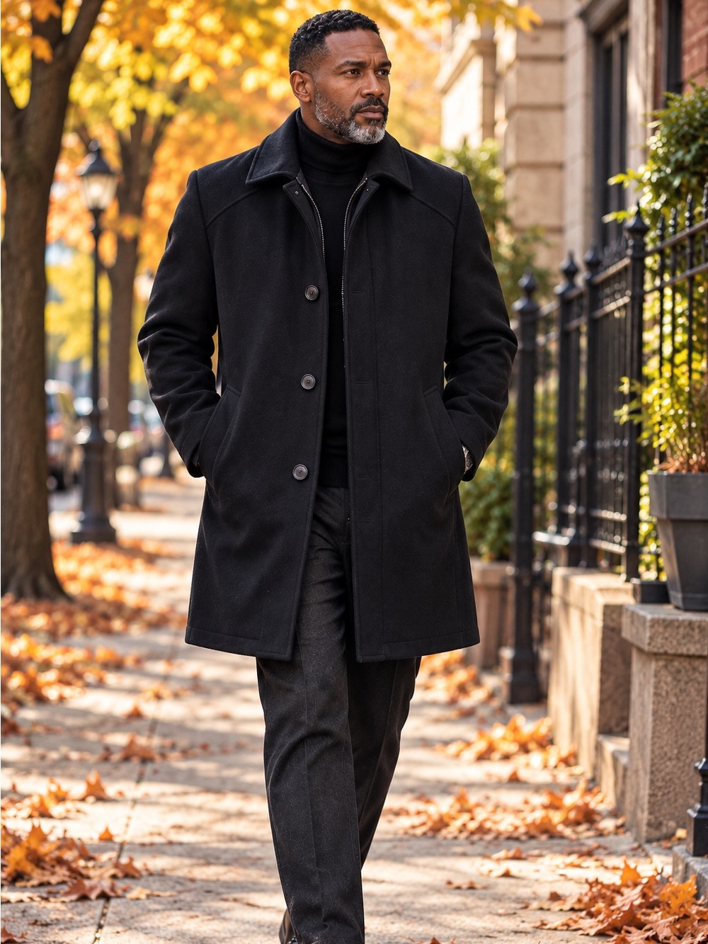 Poshmark: JF J Ferrar Men’s Large Black Wool Blend Modern Fit Coat